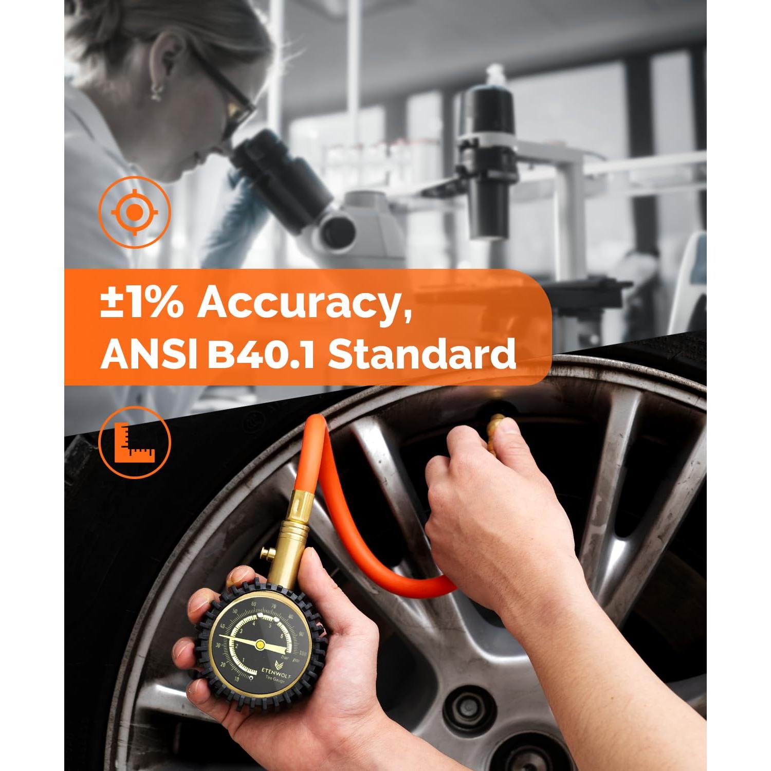 Medidor de Presión de Neumáticos ETENWOLF 0-100 PSI