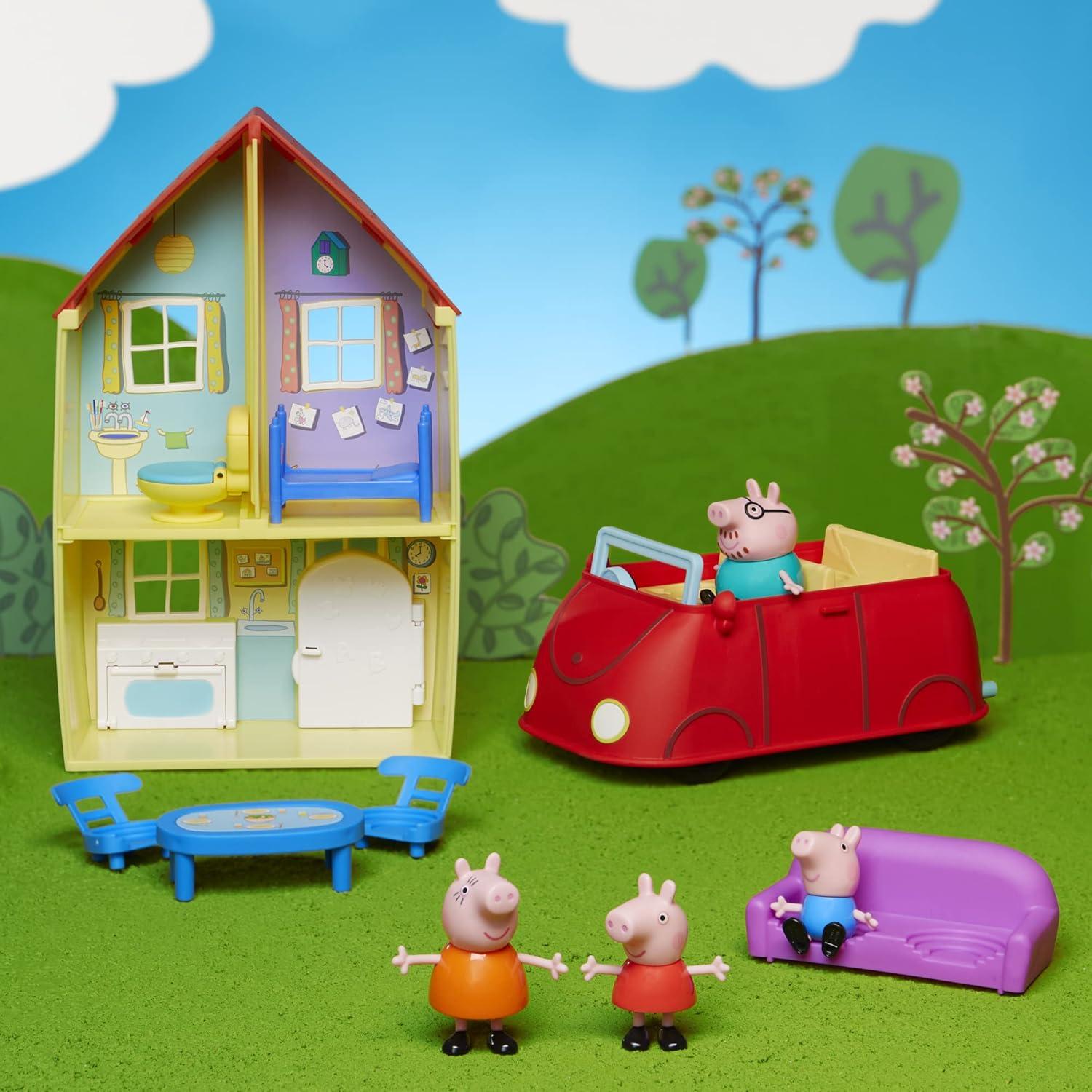 Casa de Peppa Pig con 4 Figuras y Coche Rojo - Hasbro