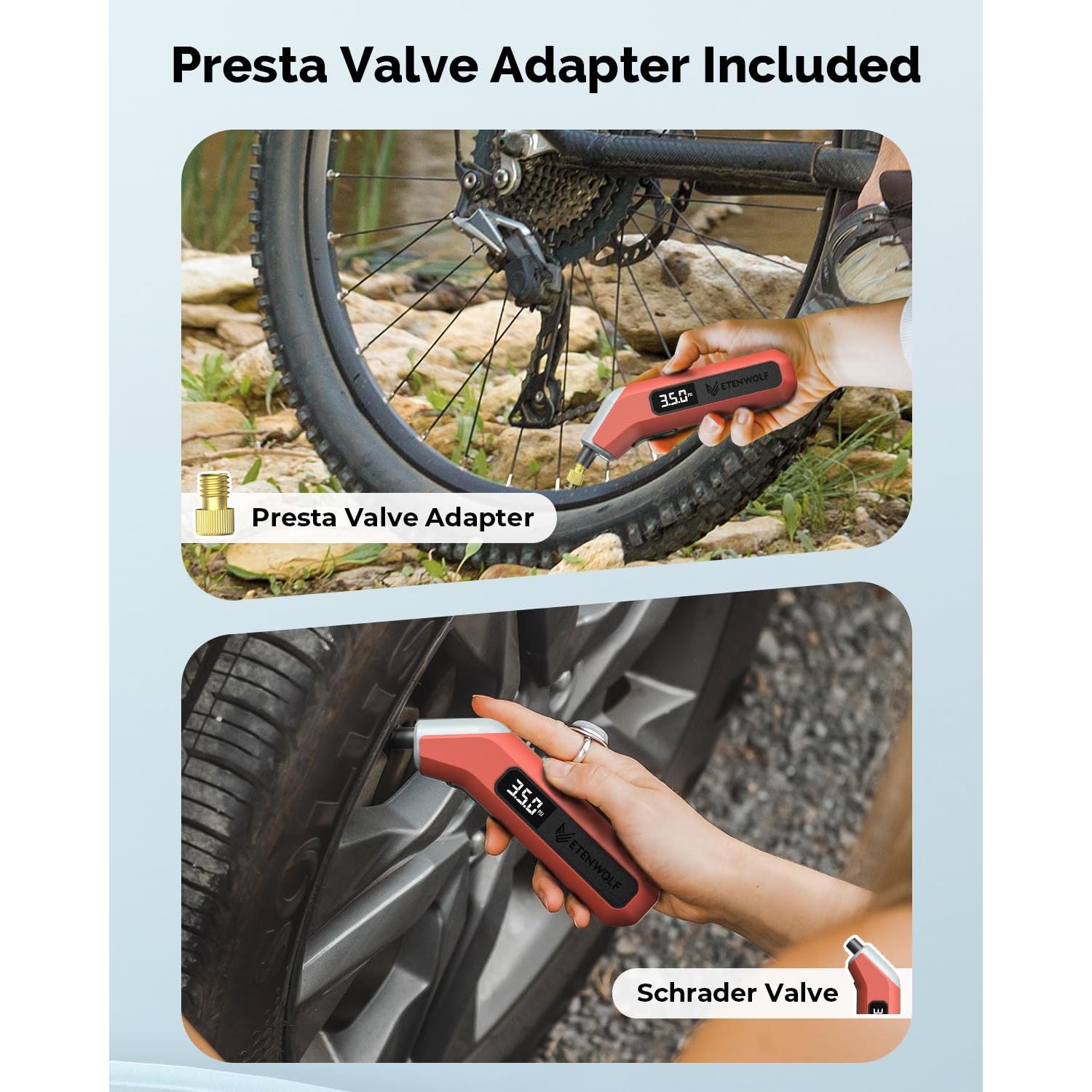 ETENWOLF T300 Plus Medidor Digital de Presión de Neumáticos 200 PSI