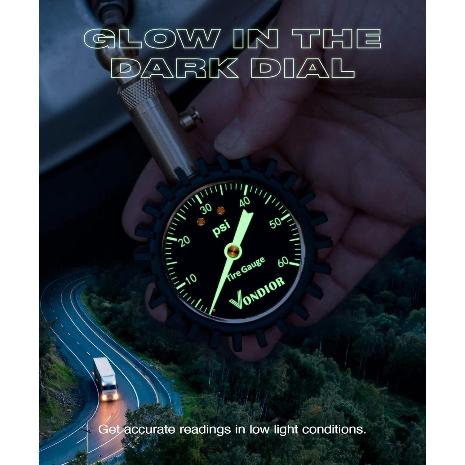 Manómetro de Neumáticos Vondior 0-60 PSI Preciso y Duradero