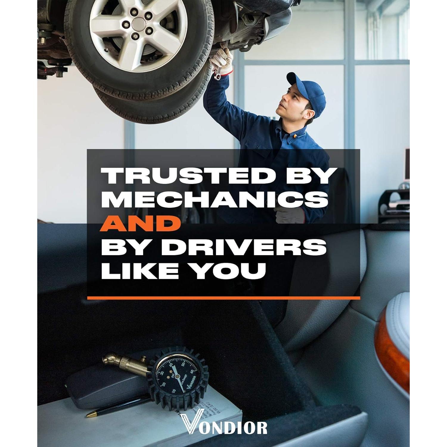 Manómetro de Neumáticos Vondior 0-60 PSI Preciso y Duradero