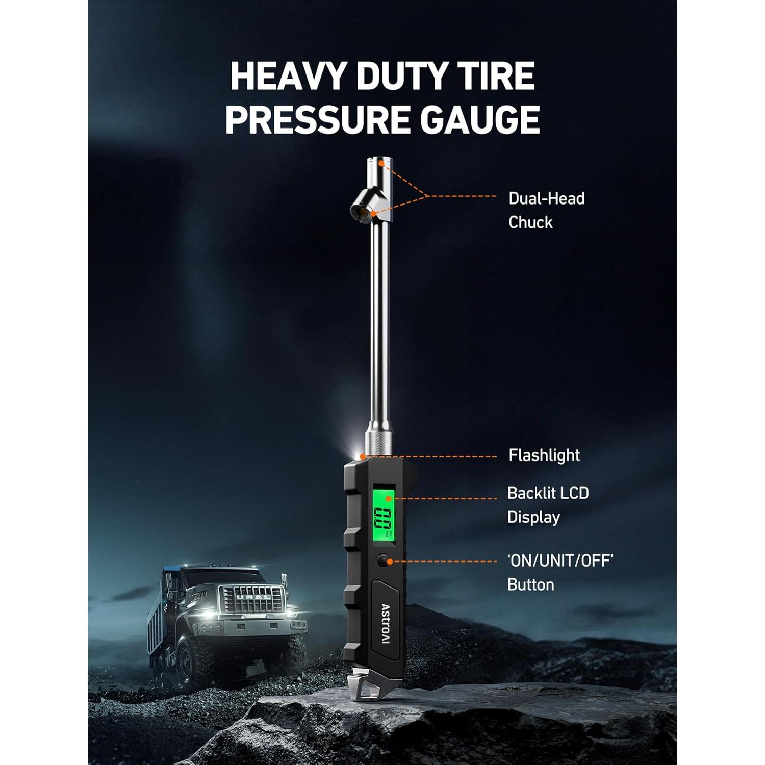 Medidor de Presión de Neumáticos Digital AstroAI 230 PSI