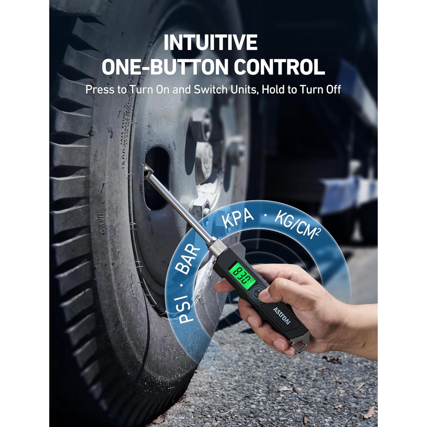 Medidor de Presión de Neumáticos Digital AstroAI 230 PSI