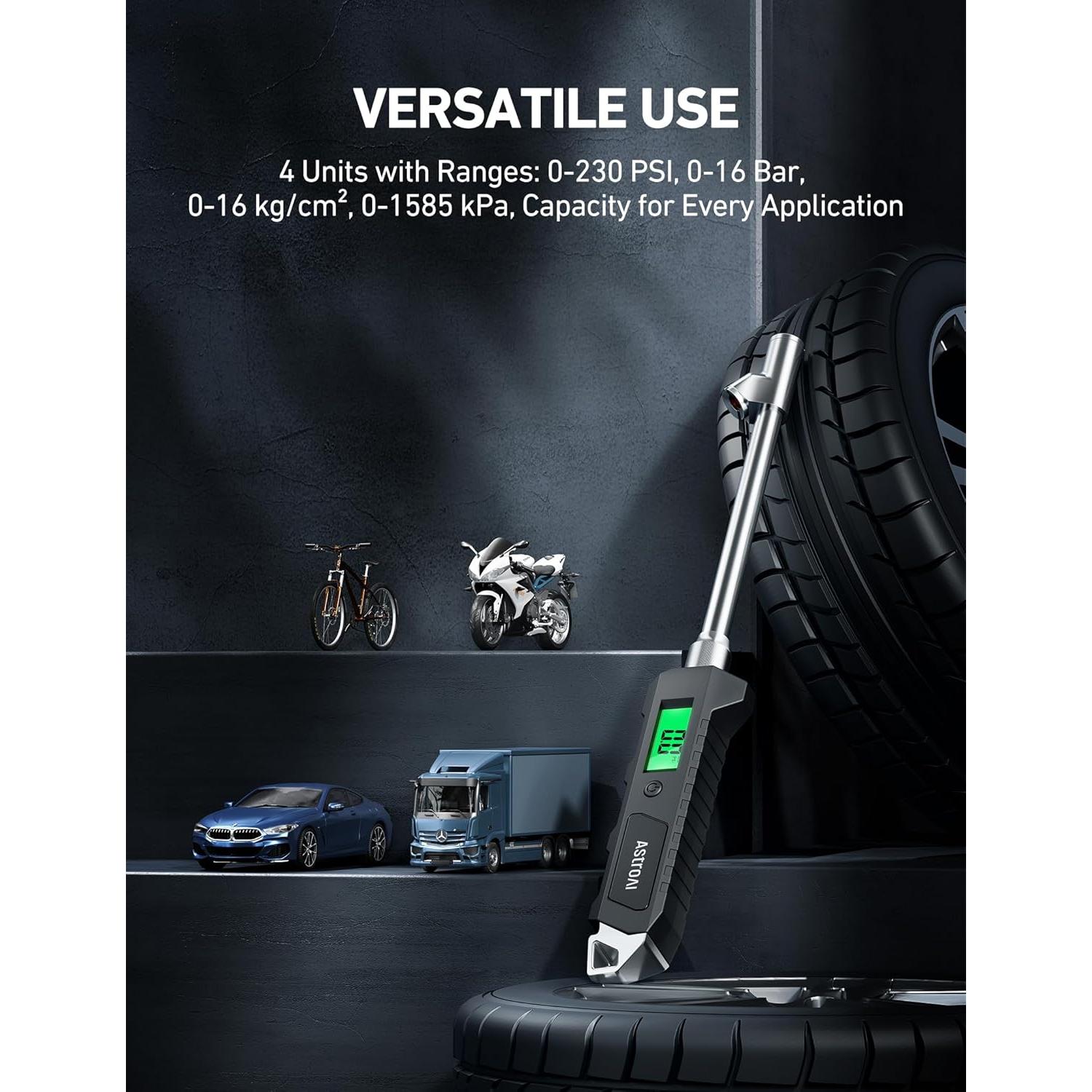 Medidor de Presión de Neumáticos Digital AstroAI 230 PSI