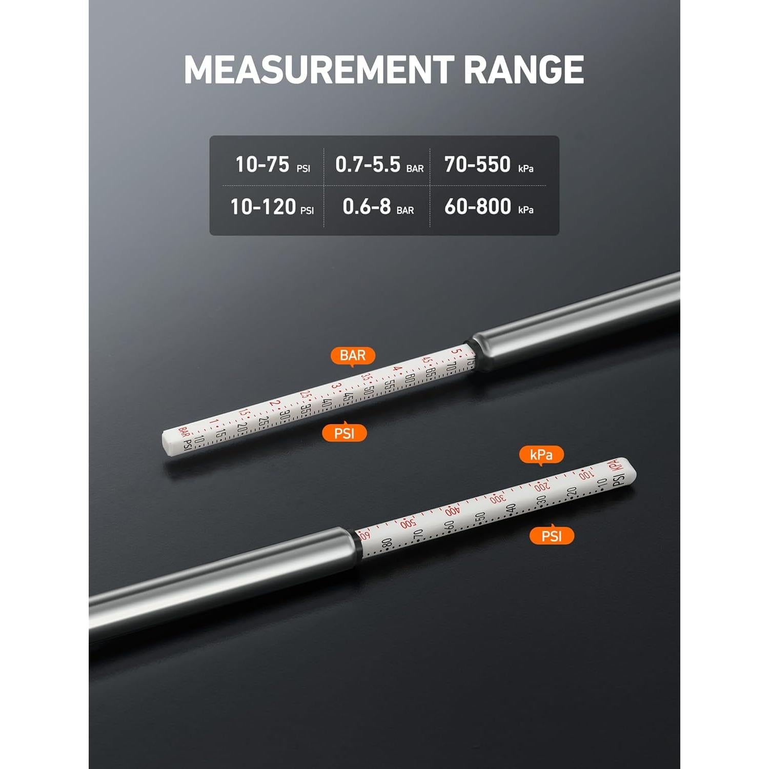 Medidor de Presión de Neumáticos AstroAI 2 Pack 0.69-8.27 bar