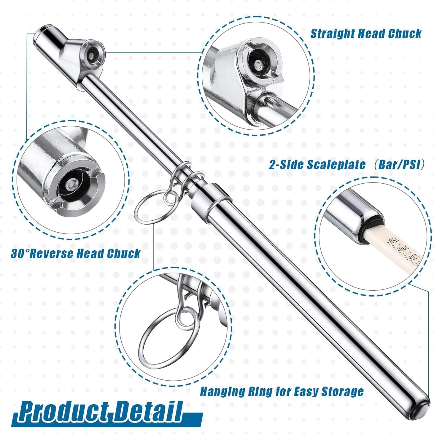 Medidor de Presión de Neumáticos Tallew Doble Cabeza 10-150 PSI