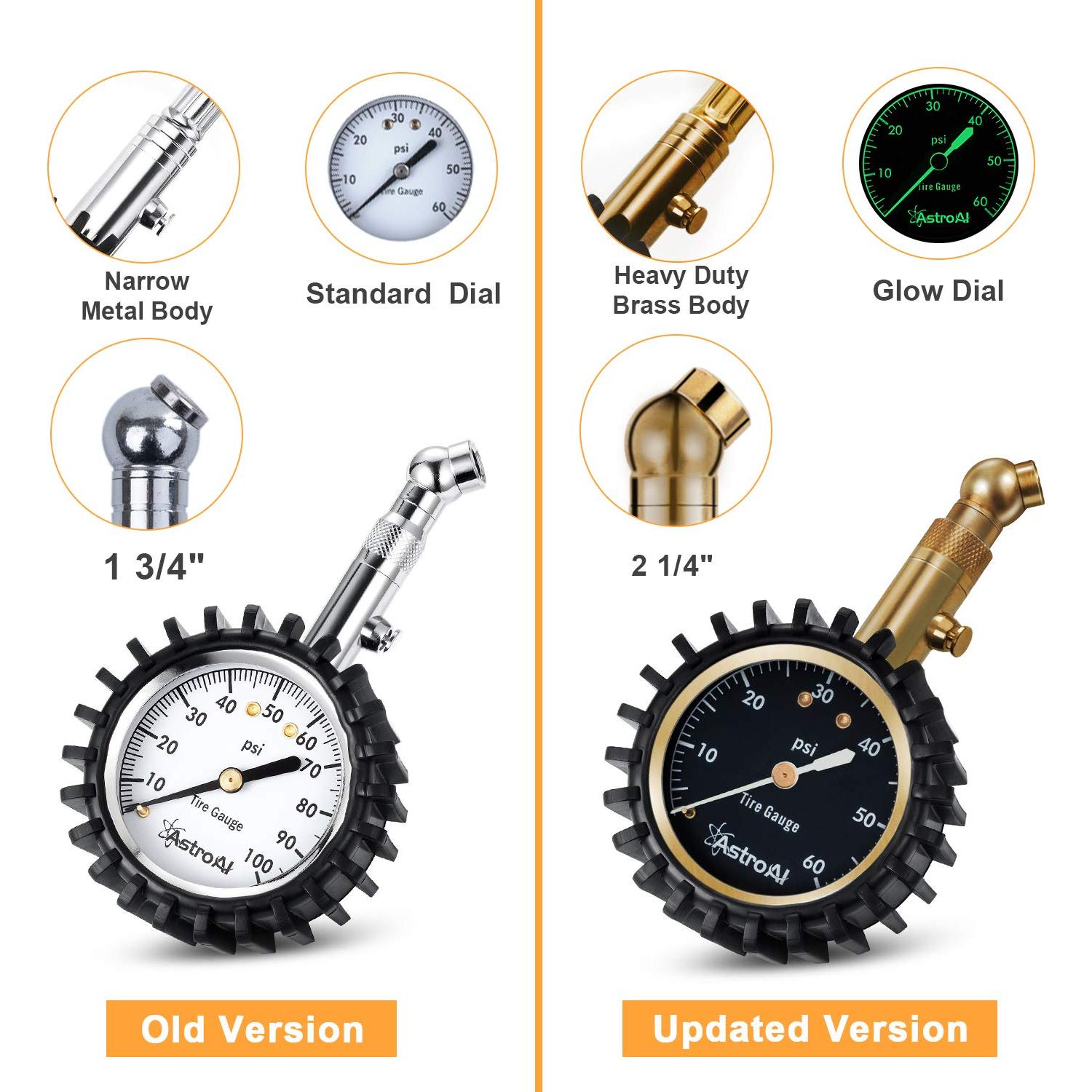 Medidor de Presión de Neumáticos AstroAI 0-4.14 Bar 2"