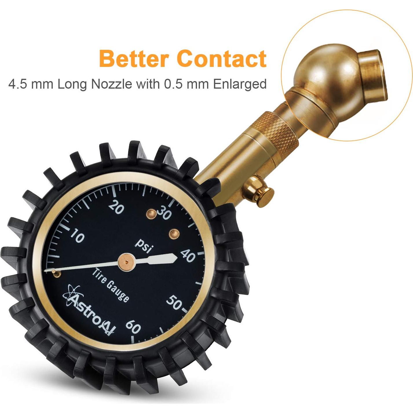 Medidor de Presión de Neumáticos AstroAI 0-4.14 Bar 2"