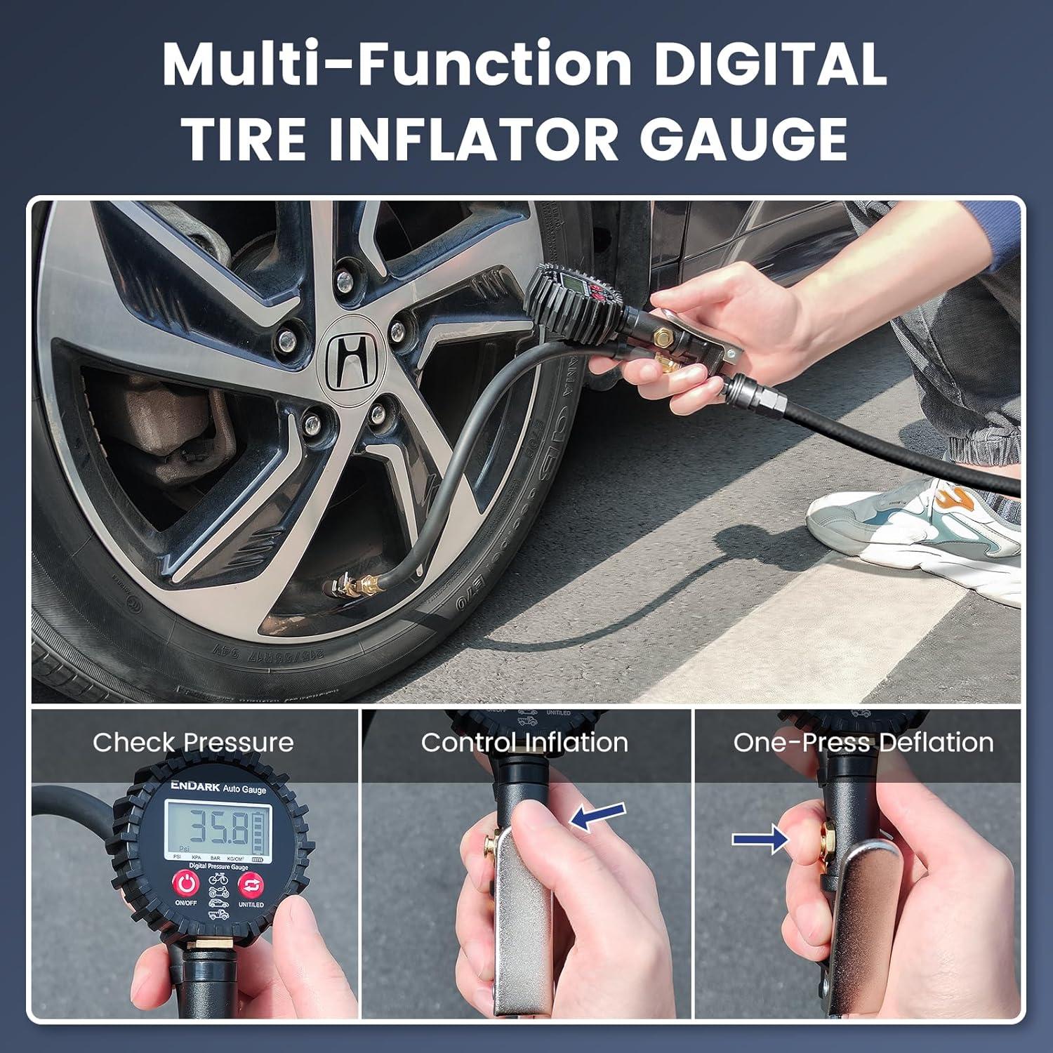 Medidor de Presión de Neumáticos Digital ENDARK 250 PSI