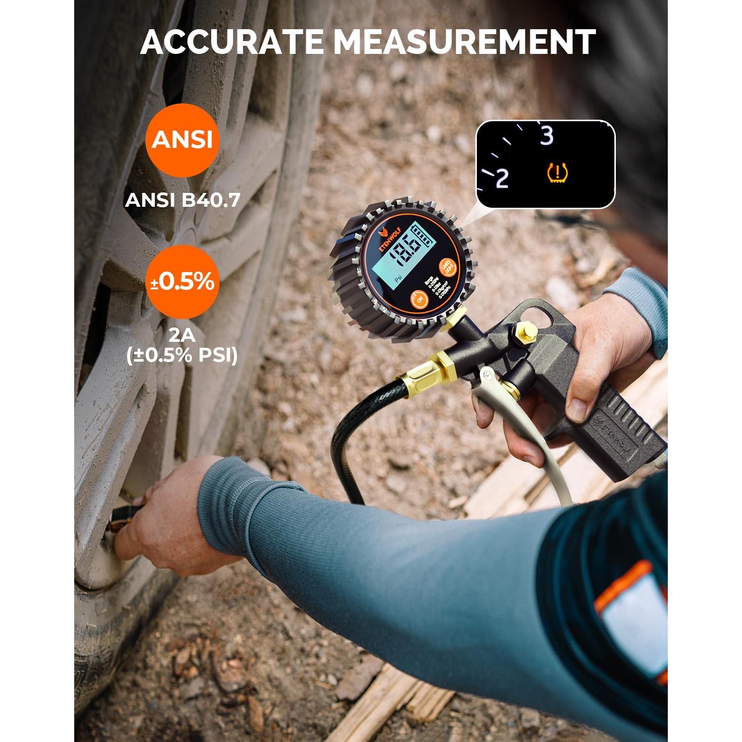 Medidor Digital de Presión de Neumáticos ETENWOLF T500