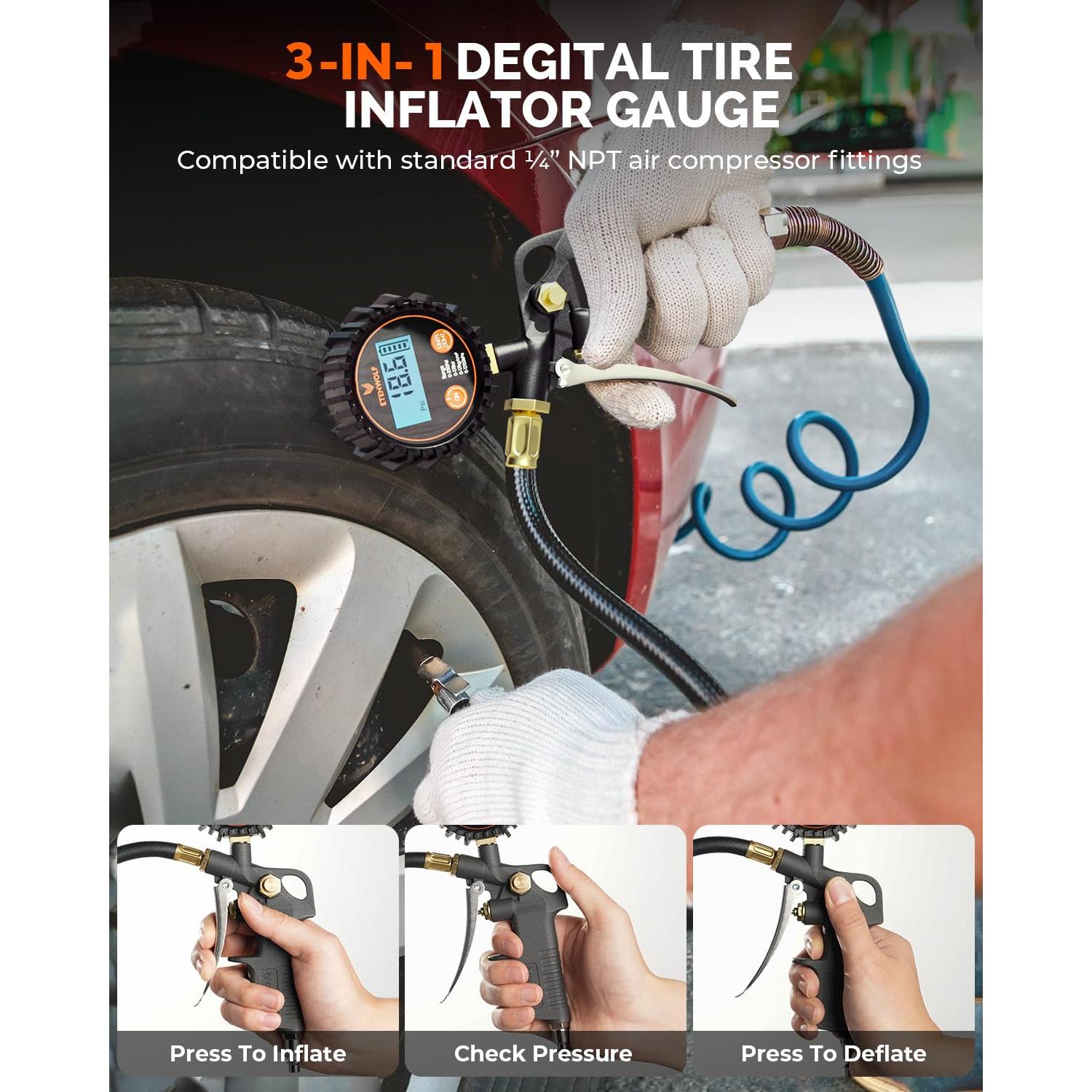 Medidor Digital de Presión de Neumáticos ETENWOLF T500