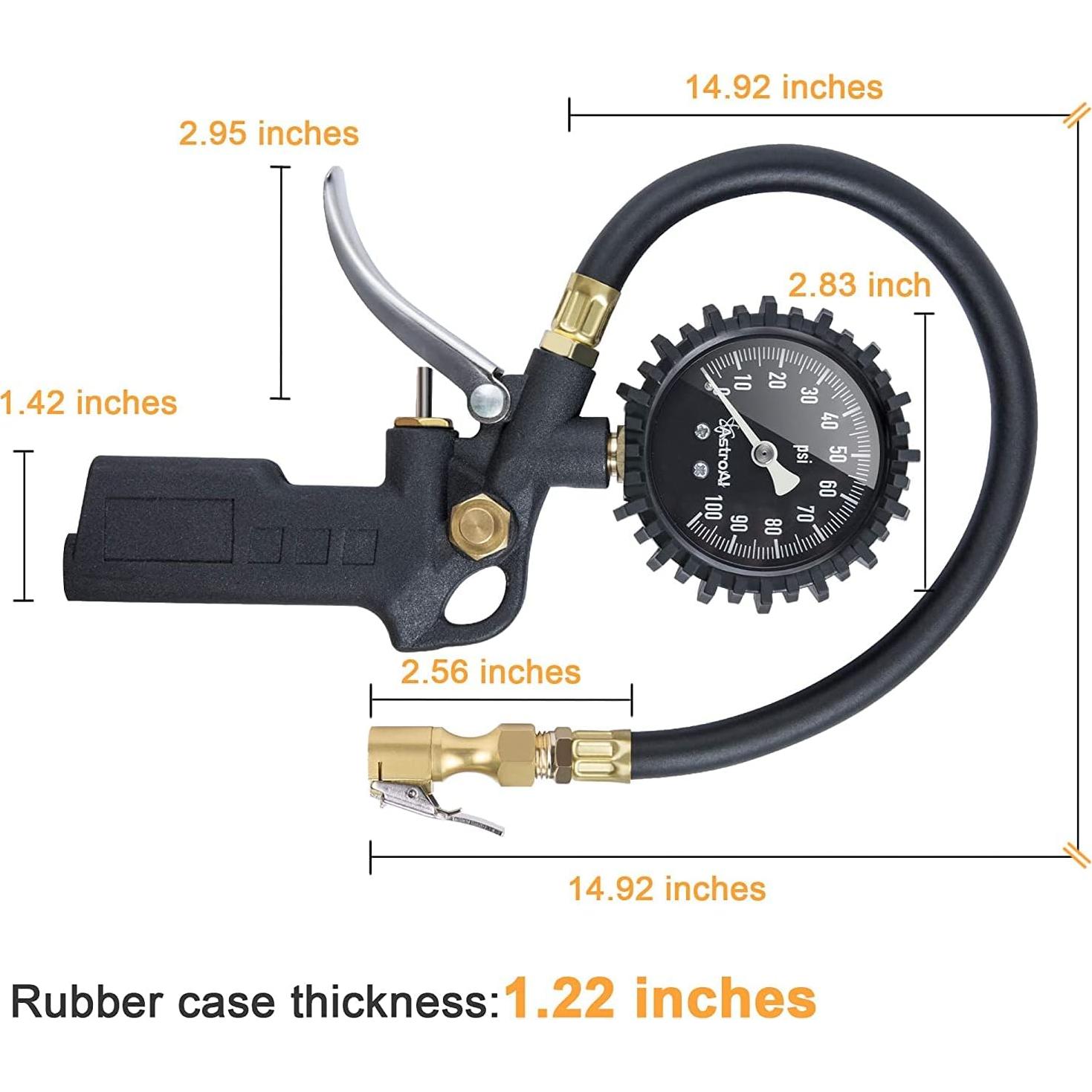 Medidor de Presión de Neumáticos AstroAI 0-100 PSI con Inflador
