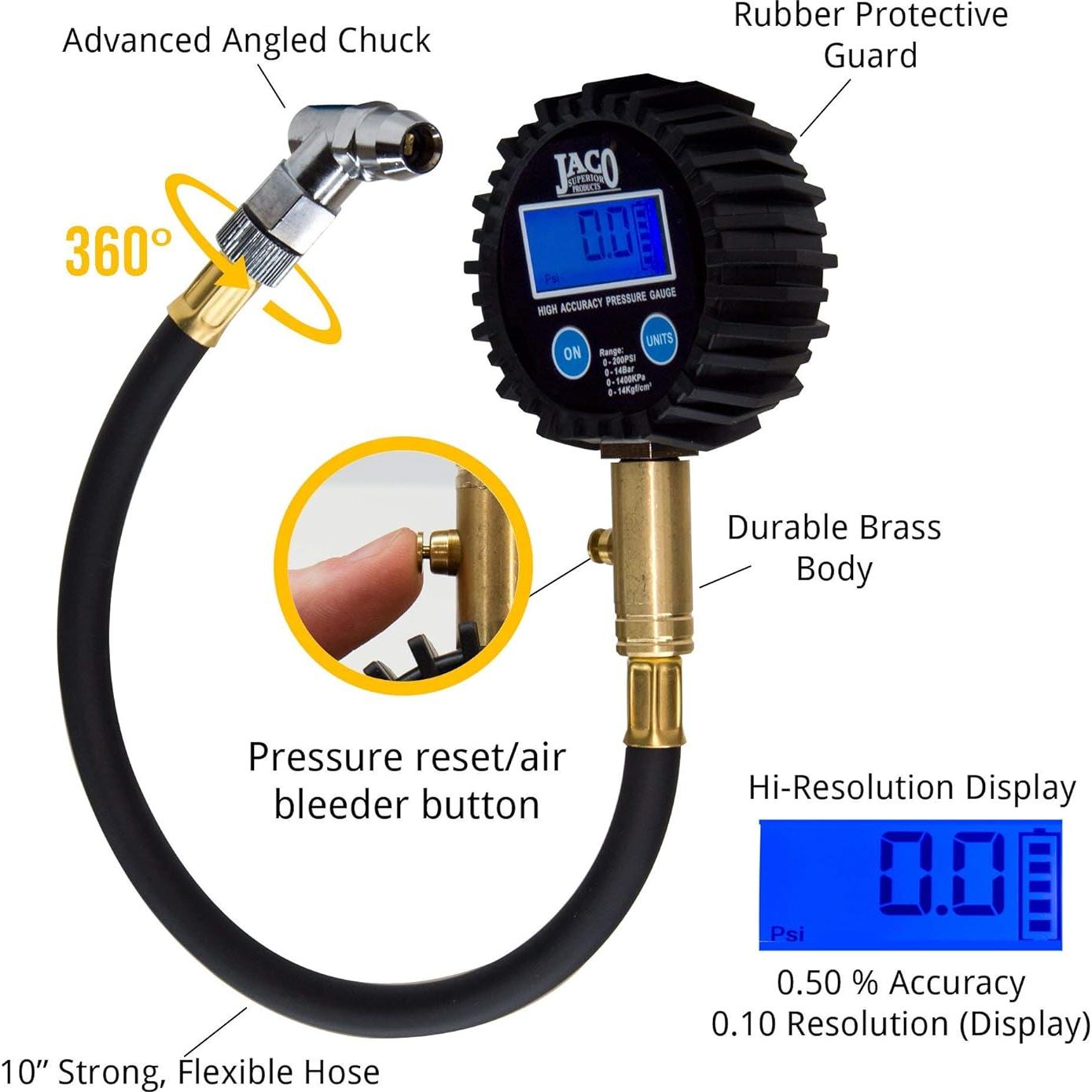 Medidor Digital de Presión de Neumáticos JACO ElitePro 200 PSI