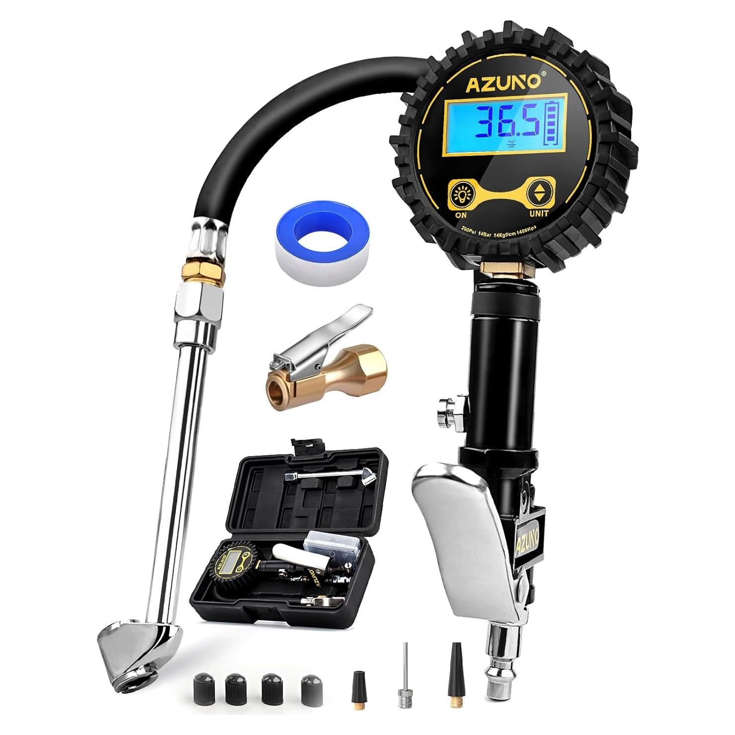 Inflador de Neumáticos Digital AZUNO TIG200D con Manómetro