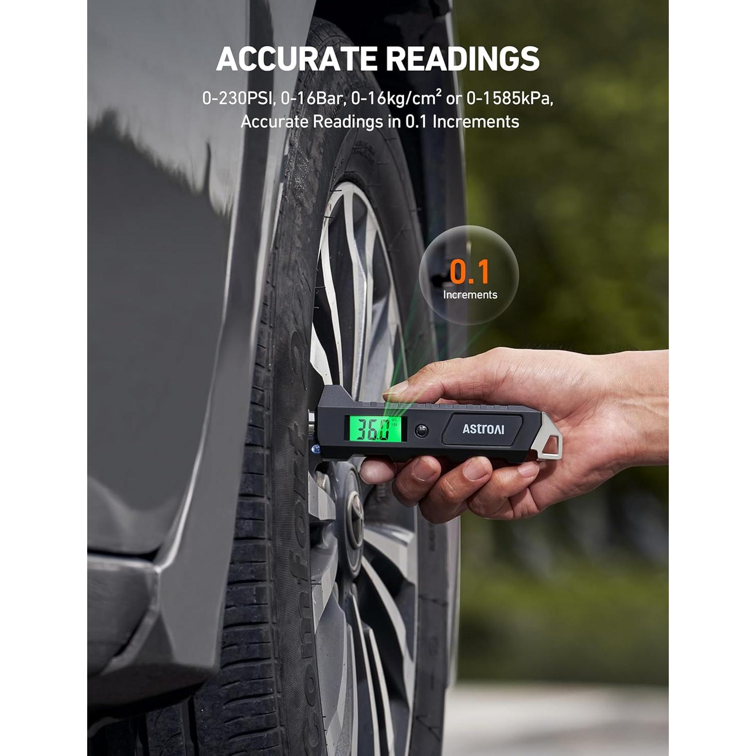 Medidor de Presión de Neumáticos Digital AstroAI 230 PSI