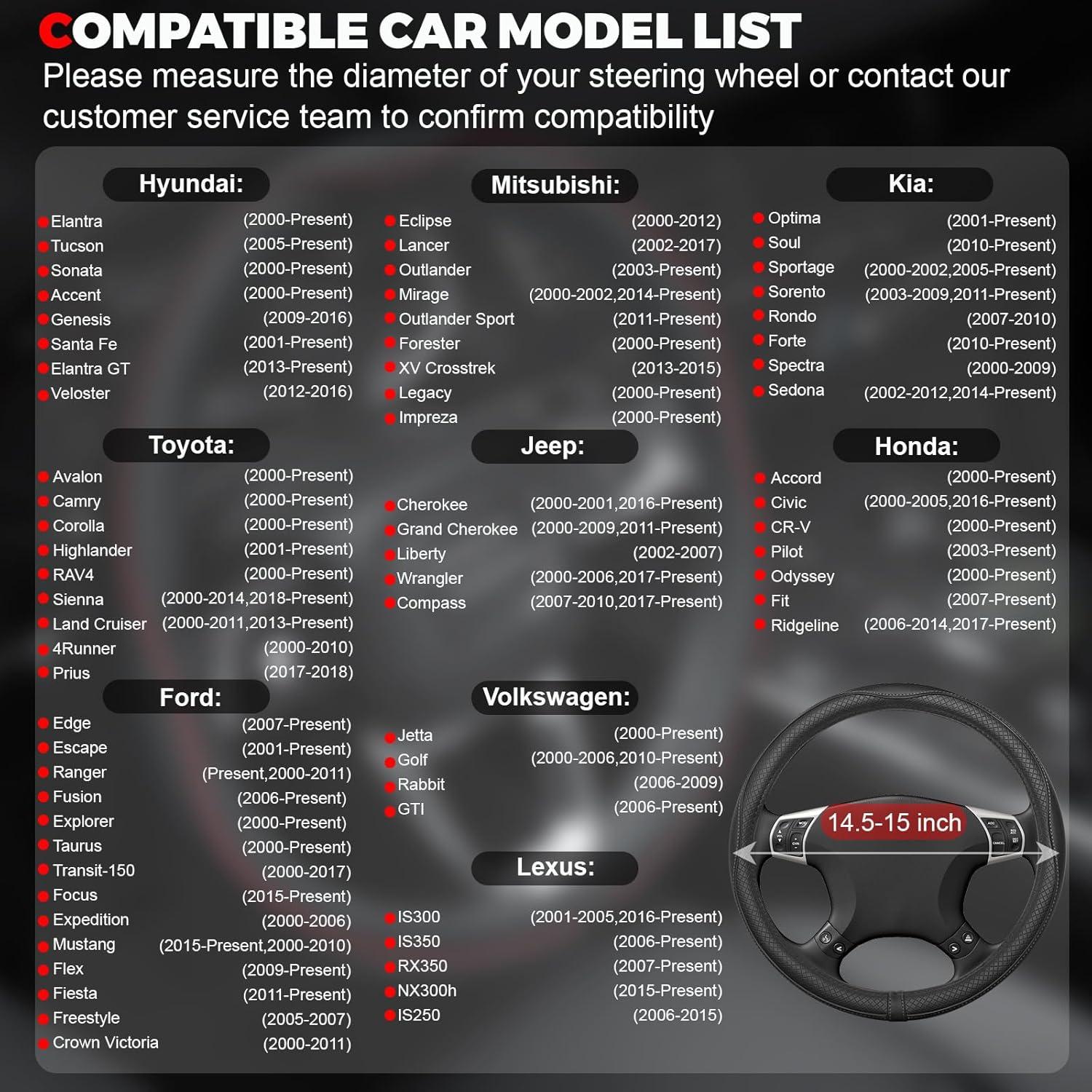 Funda de Volante Ouzorp Negra Cuero Microfibra 37-39 cm