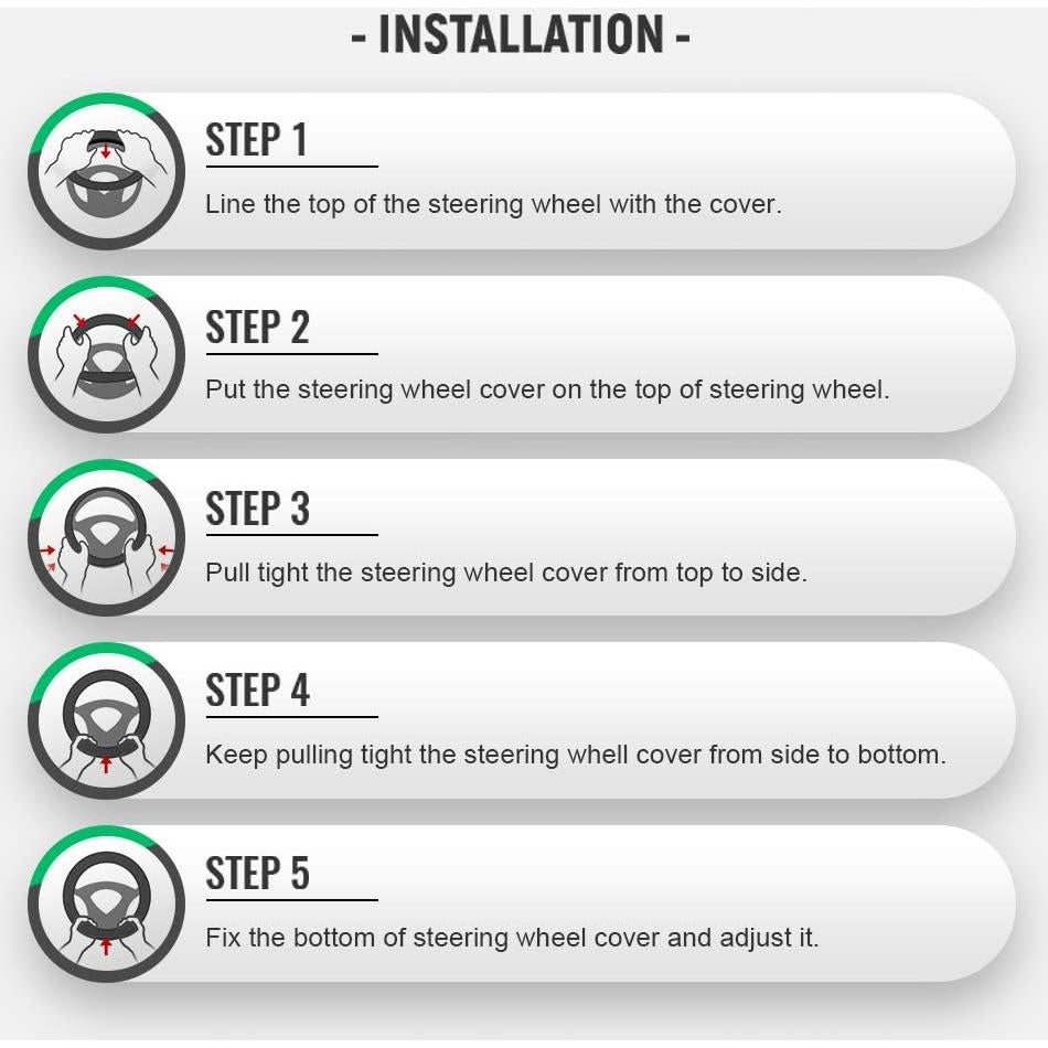 Cubierta de Volante Xizopucy 37-39 cm Negra Cuero Microfibra