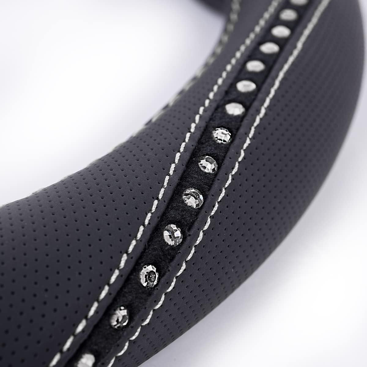 Cubierta de Volante de Cuero PU Brillante CAR PASS 35.6-38.1 cm