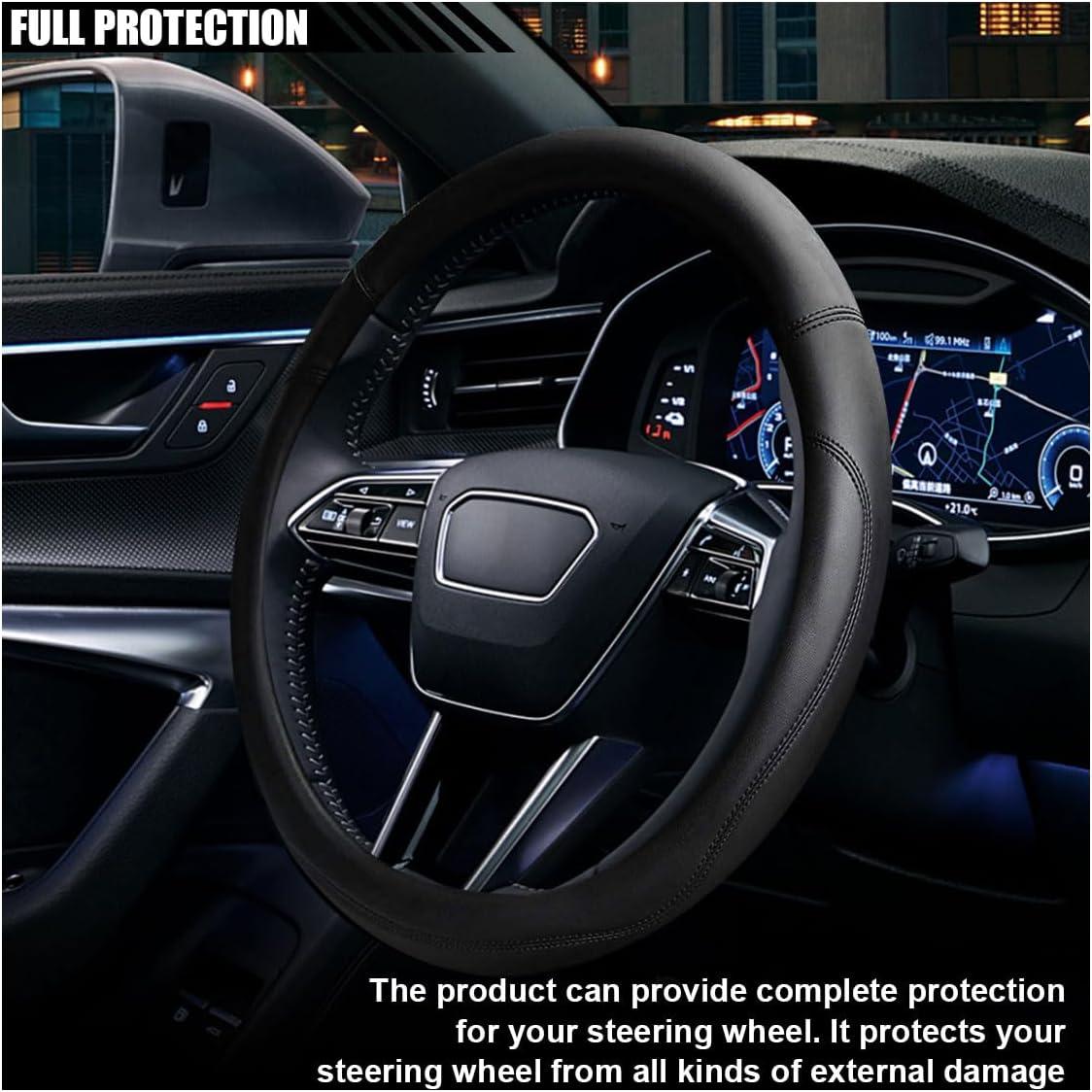 Cubierta de Volante de Coche Lainloy 14.5-15" Cuero Antideslizante