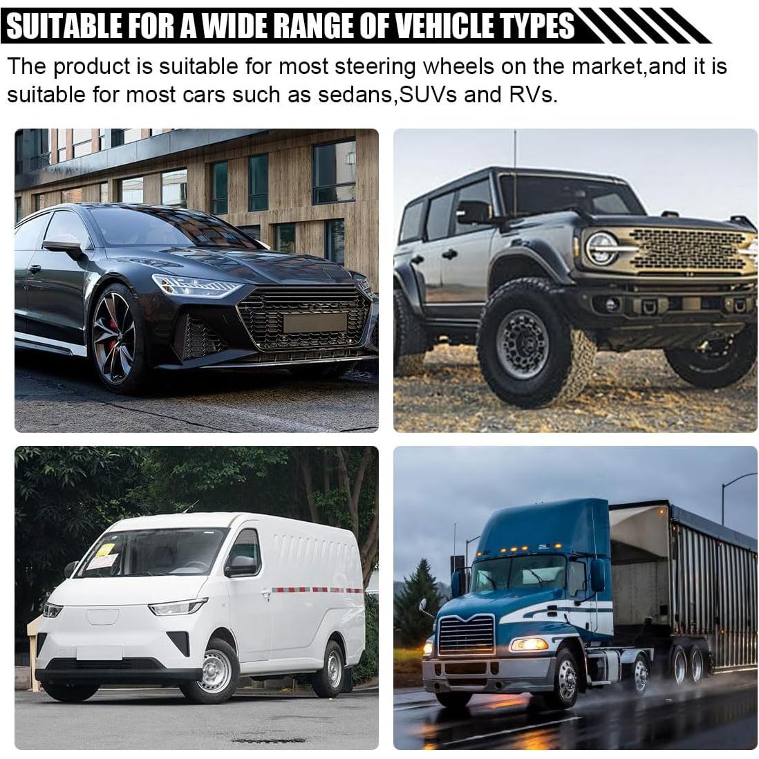 Cubierta de Volante de Coche Lainloy 14.5-15" Cuero Antideslizante