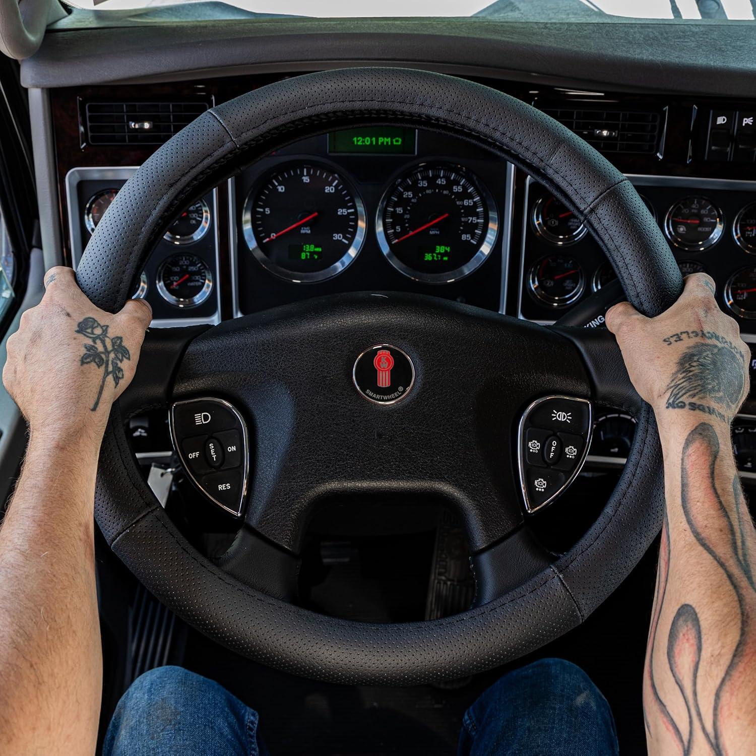 Cubierta de Volante de Cuero Genuino RoadPro RPSW3006 45.72 cm