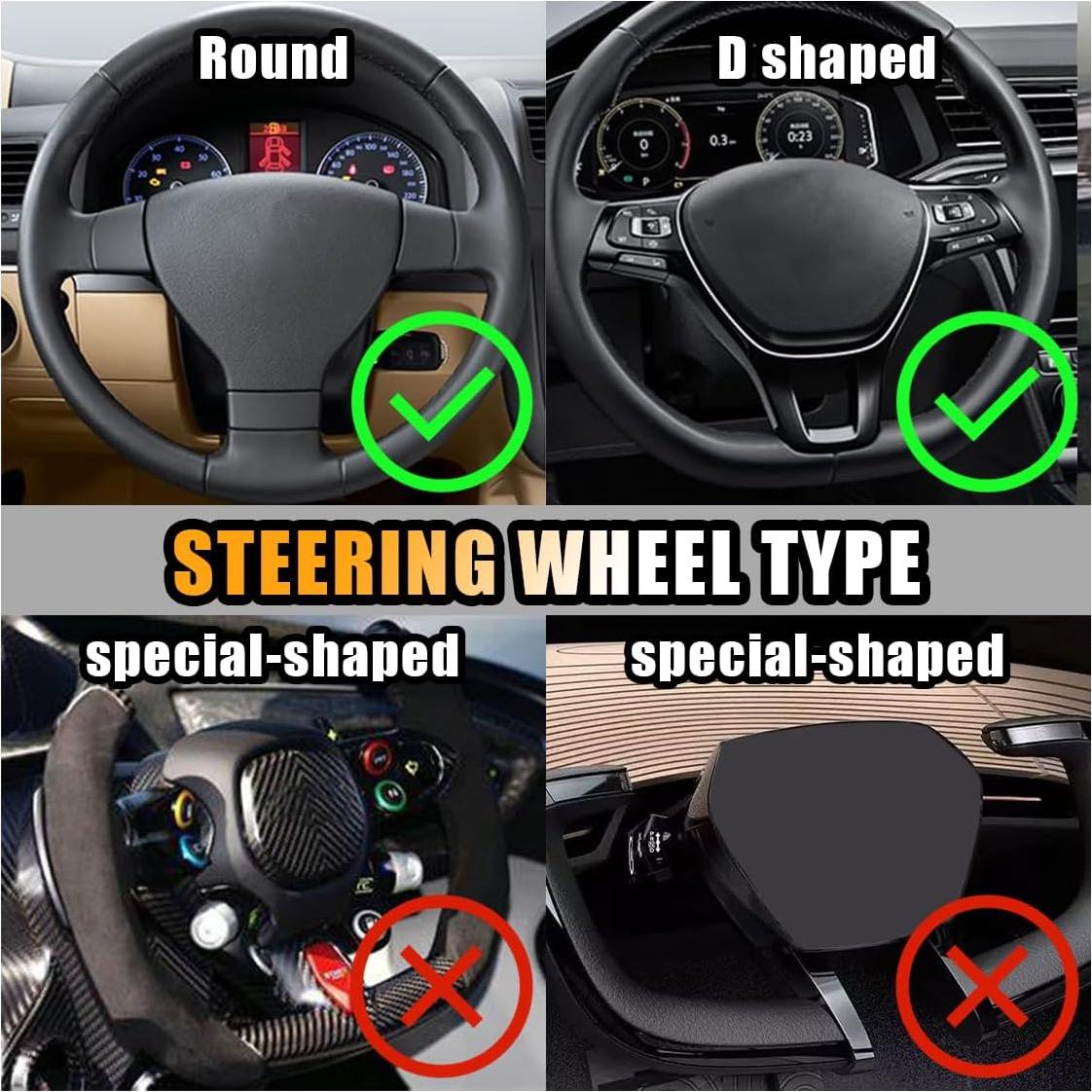 Cubierta de Volante de Cuero JOYCOURT Rosa 34.9-38 cm con Rhinestones