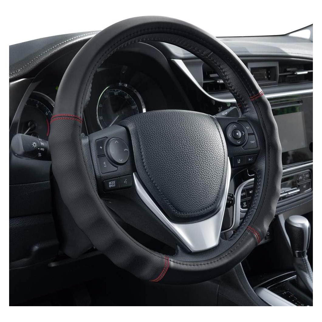 Cubierta de Volante de Cuero Sintético Motor Trend 38.1 cm