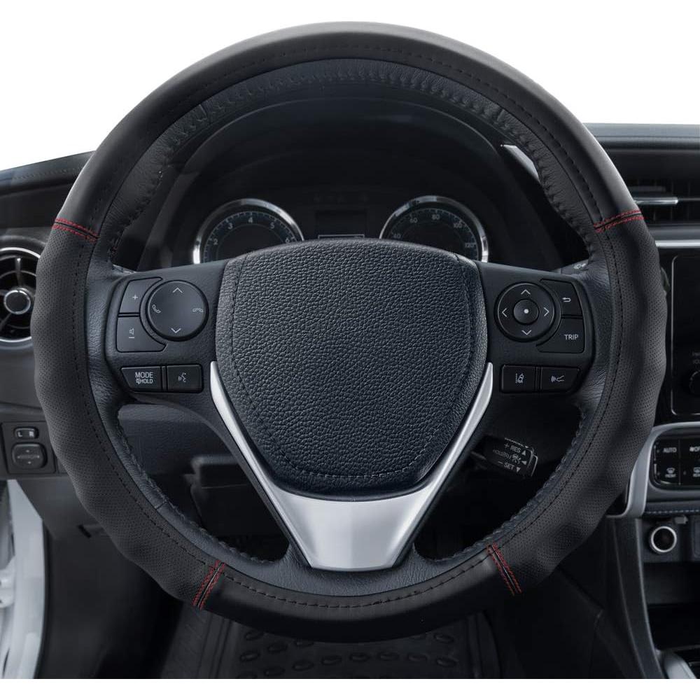 Cubierta de Volante de Cuero Sintético Motor Trend 38.1 cm