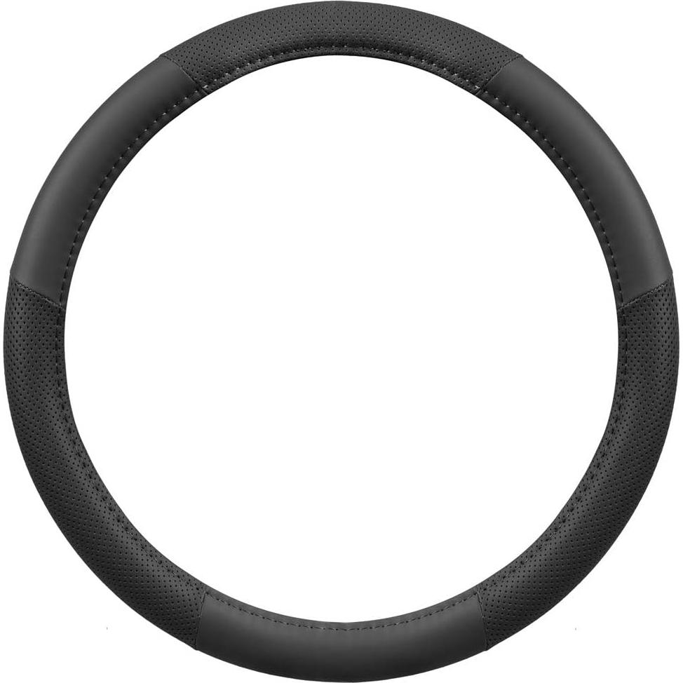 Cubierta de Volante Motor Trend 15" Cuero Microfibra Negro