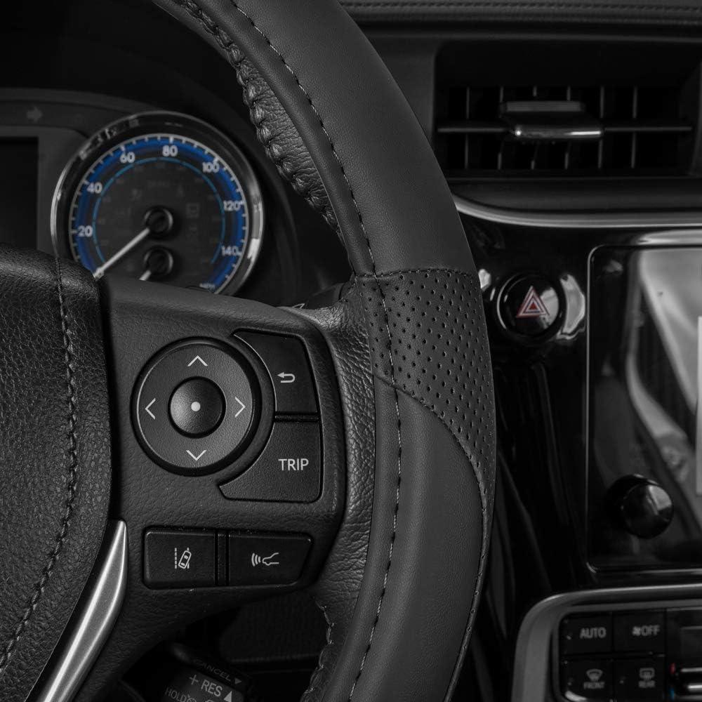 Cubierta de Volante Motor Trend 15" Cuero Microfibra Negro