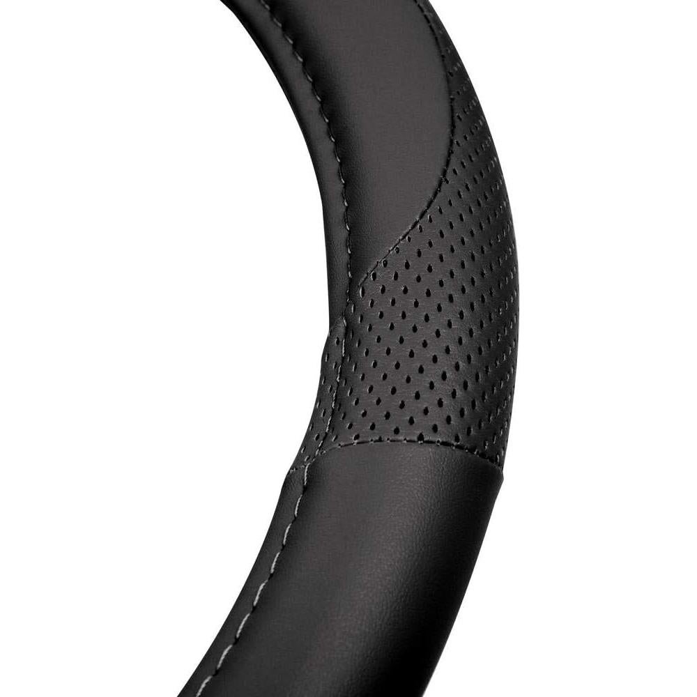 Cubierta de Volante Motor Trend 15" Cuero Microfibra Negro