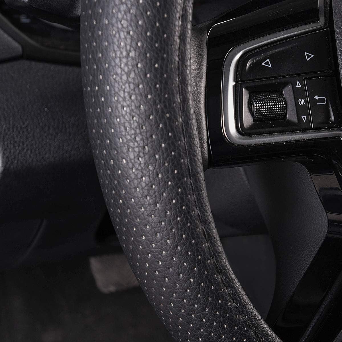 Cubierta de Volante de Cuero CAR PASS Universal 37-38 cm Negro