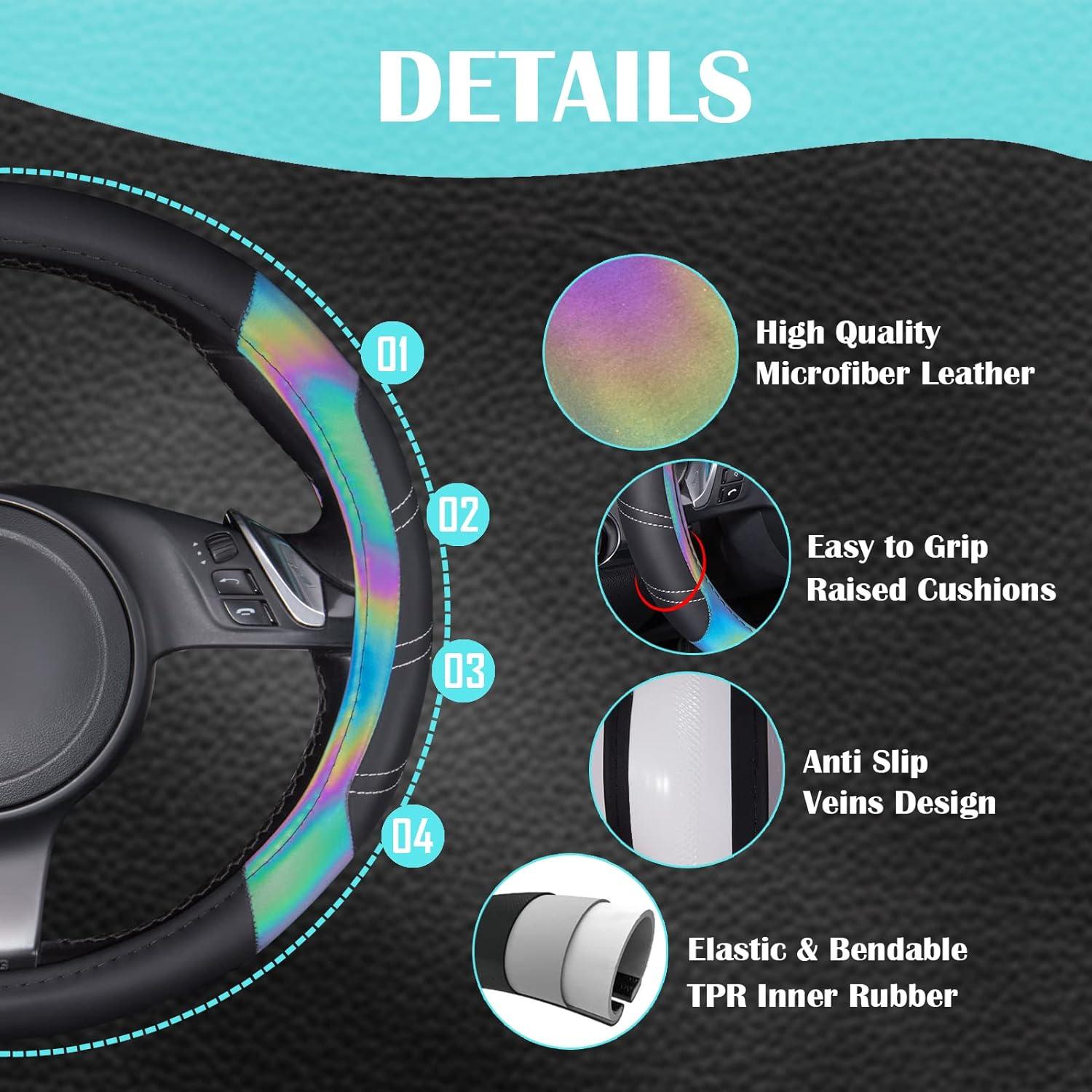 Cubierta de Volante de Cuero Microfibra CAR PASS 37-39 cm Antideslizante