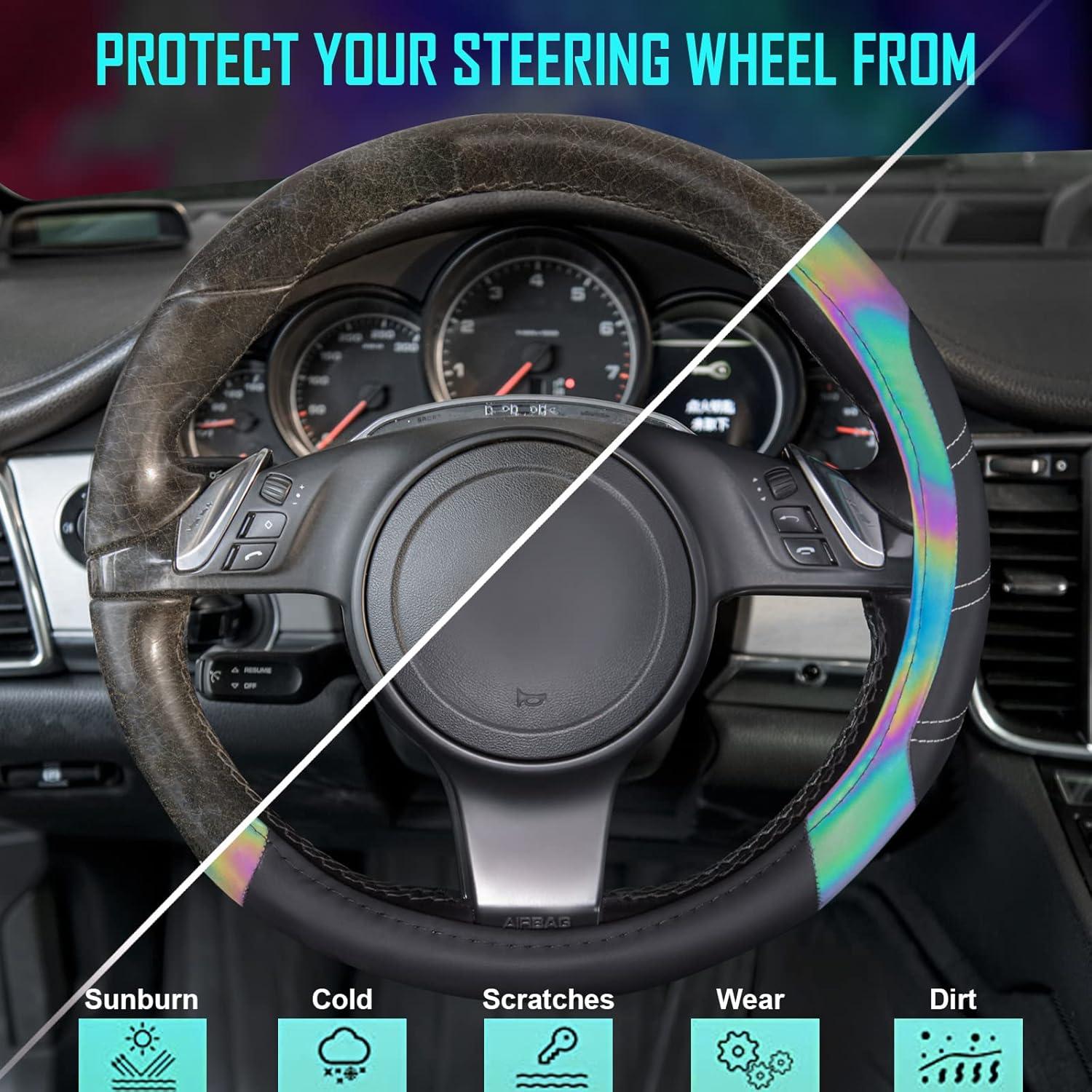 Cubierta de Volante de Cuero Microfibra CAR PASS 37-39 cm Antideslizante