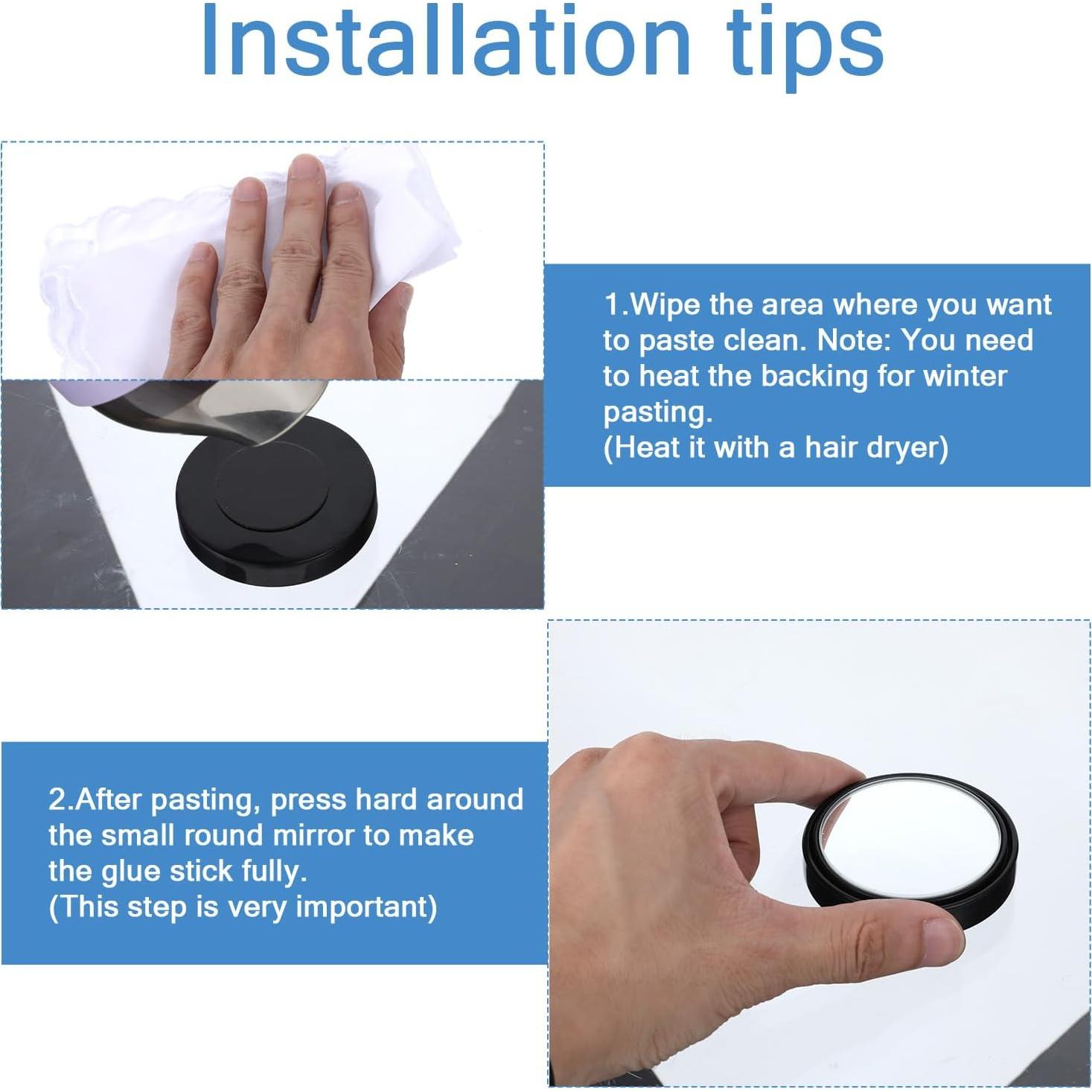 Espejos de Punto Ciego QfwdfcTrenz 5.08 cm 2 Piezas Ajustables