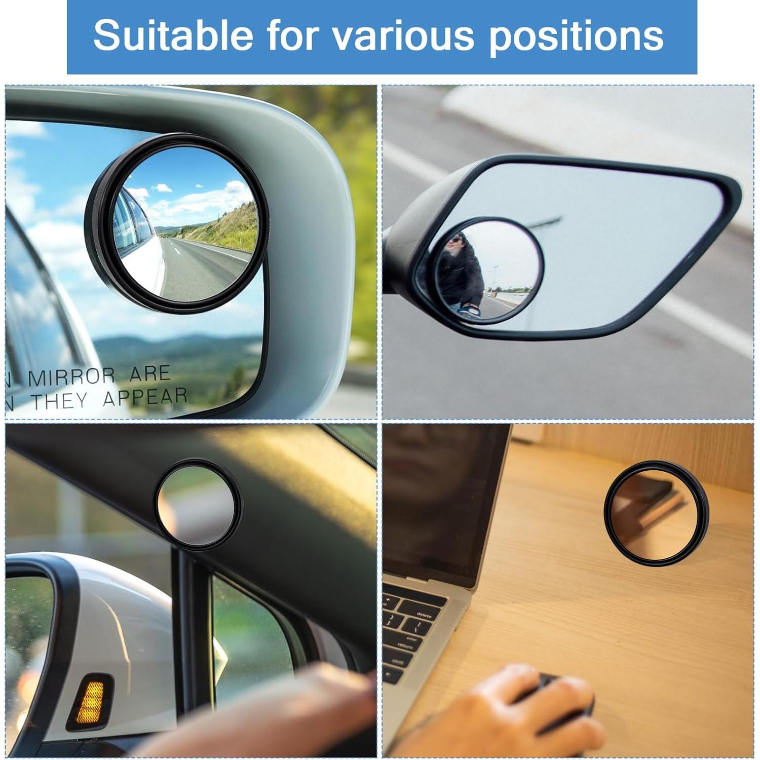 Espejos de Punto Ciego QfwdfcTrenz 5.08 cm 2 Piezas Ajustables