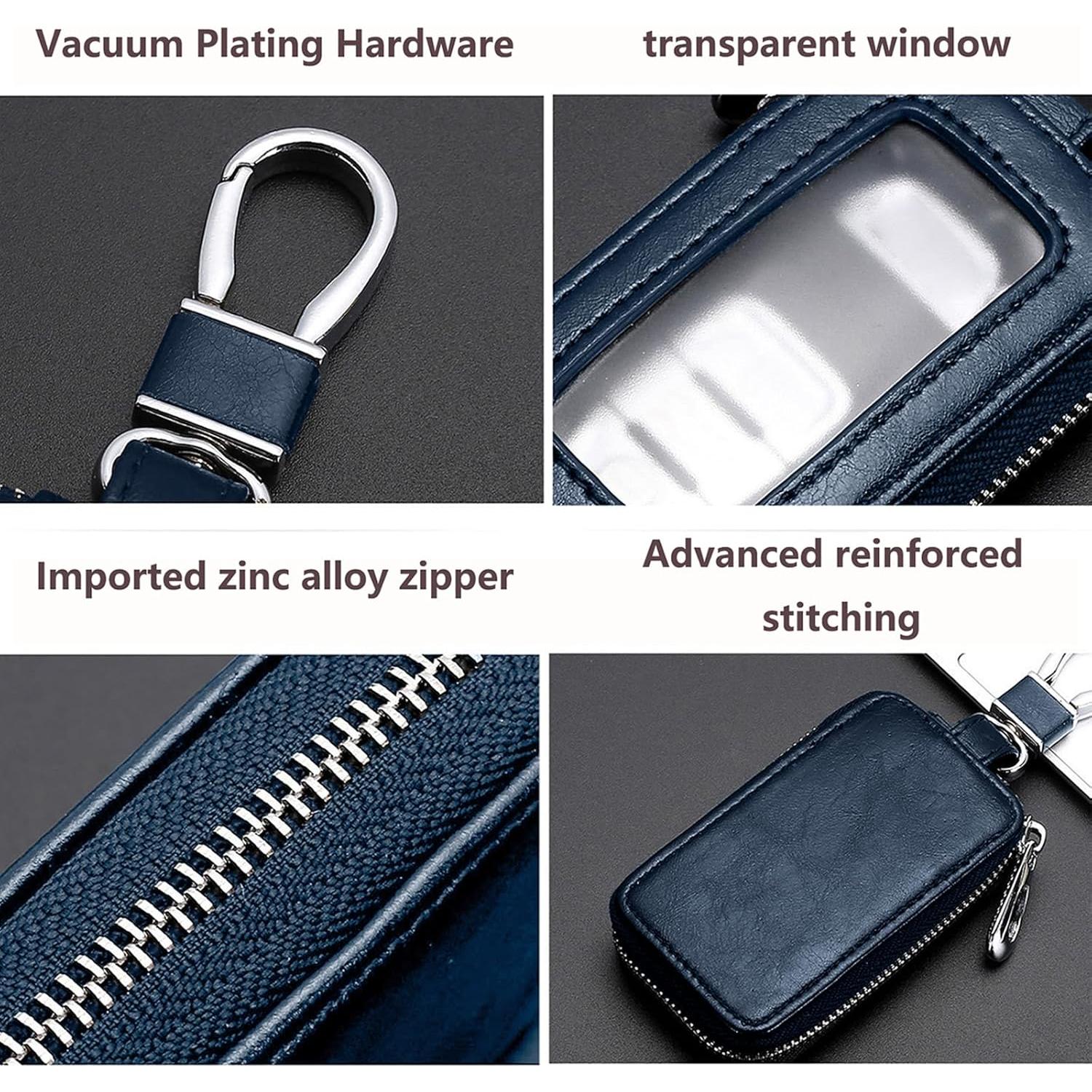 Funda de Llave de Coche vvag de Cuero Genuino Universal Azul