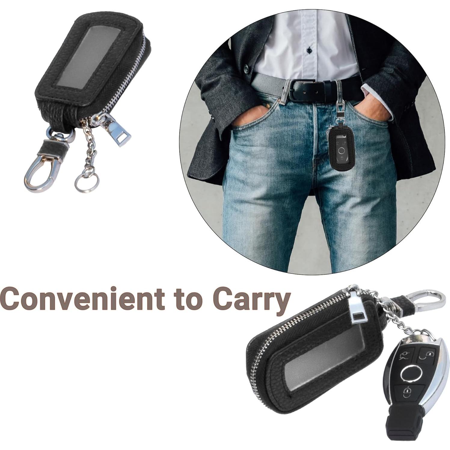 Funda de Llave de Cuero Yuoyar - Soporte Universal Negro