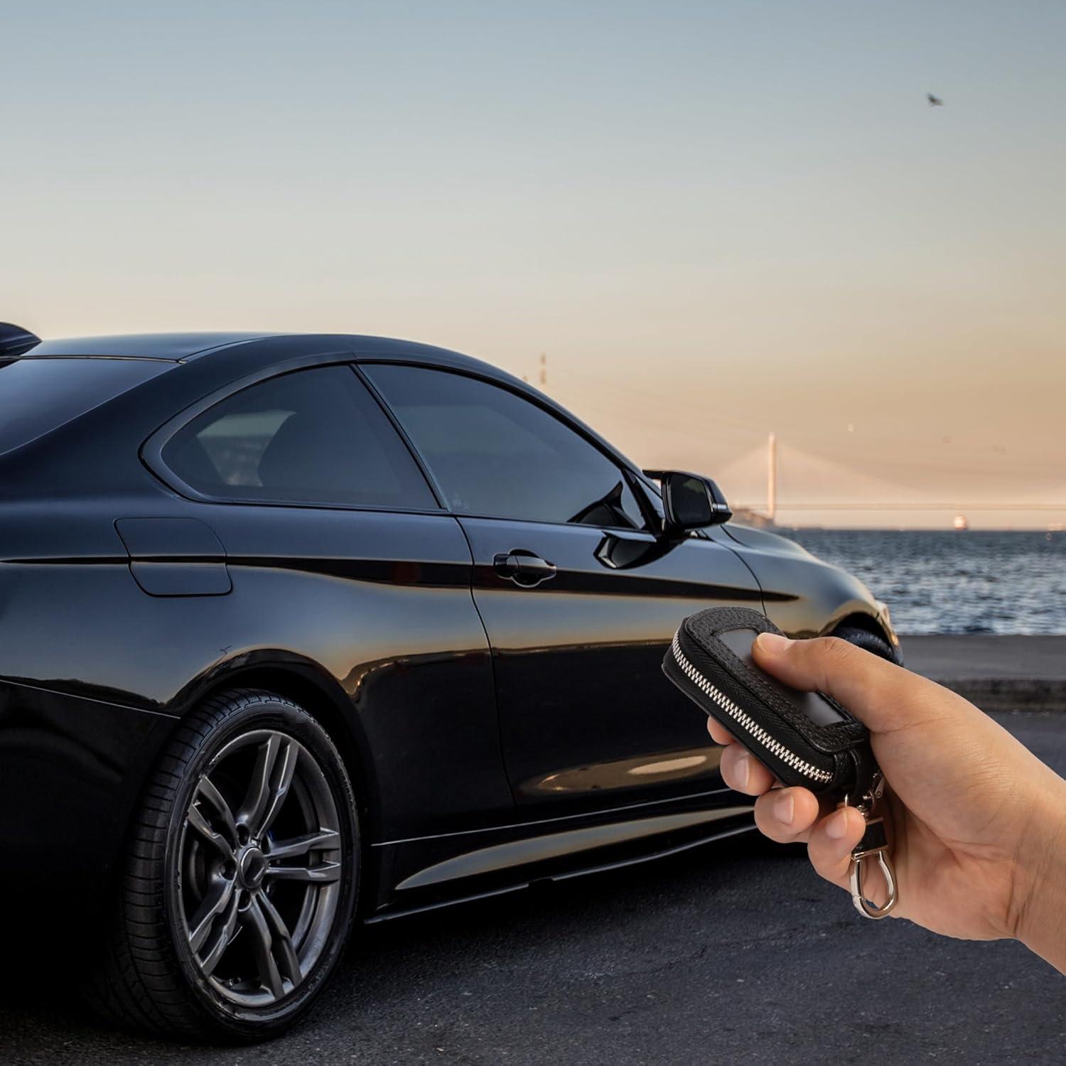 Funda de Llave de Cuero Yuoyar - Soporte Universal Negro