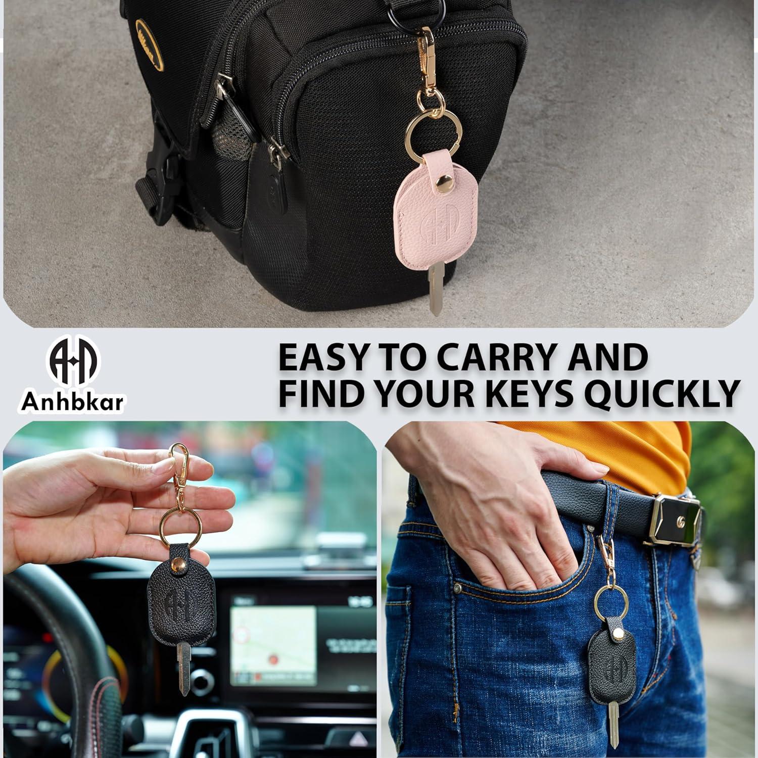 Funda de Llave de Coche ANHBKAR de Cuero PU Negra