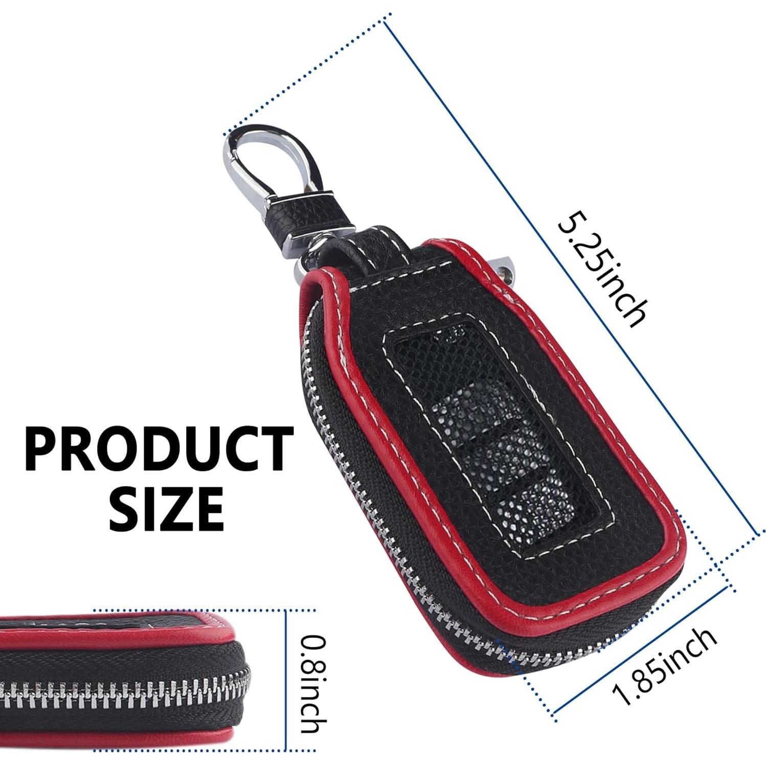 Funda de Llave de Coche Carleef Cuero Negro/Rojo Universal