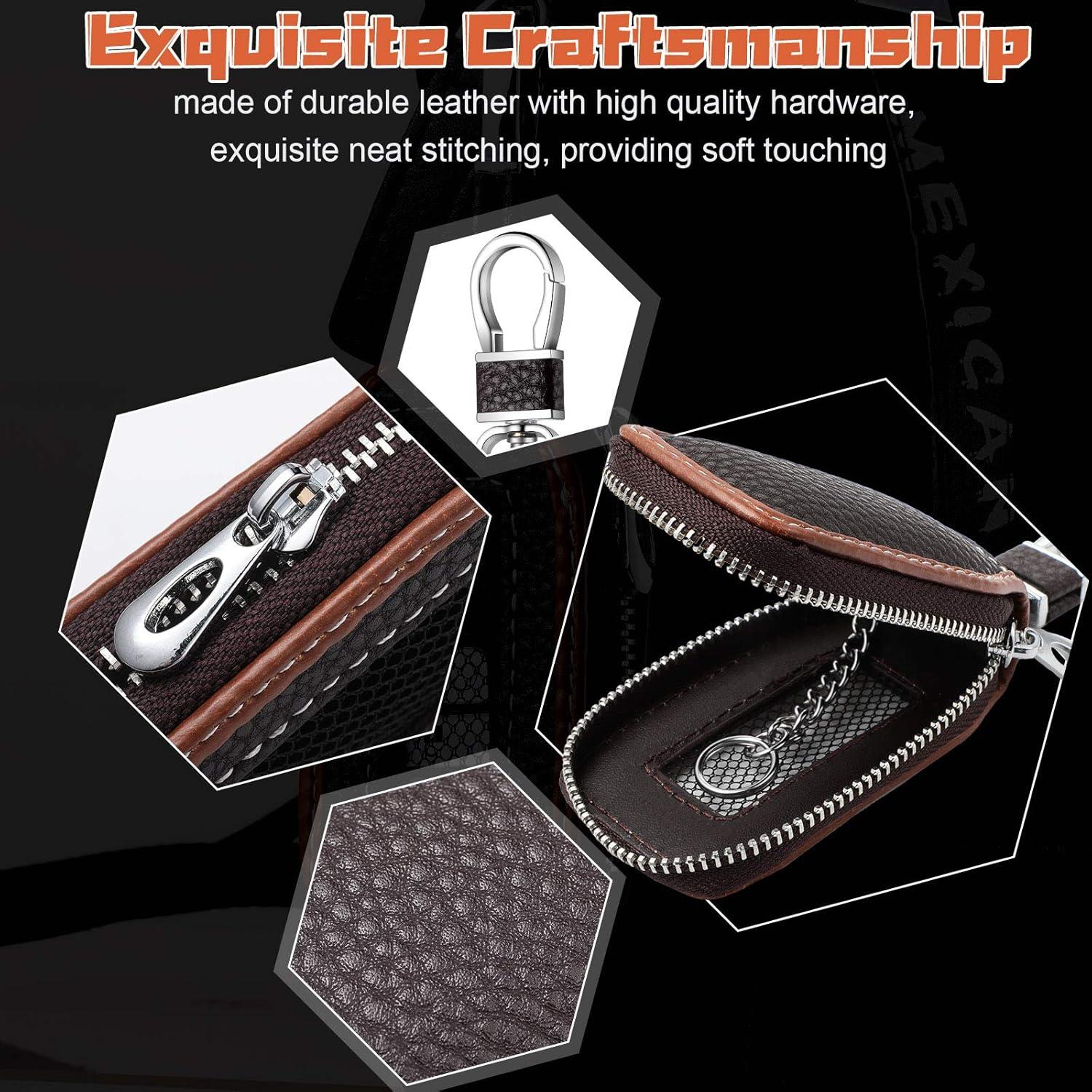 Funda de Llave de Coche Frienda 2 Piezas Cuero Marrón