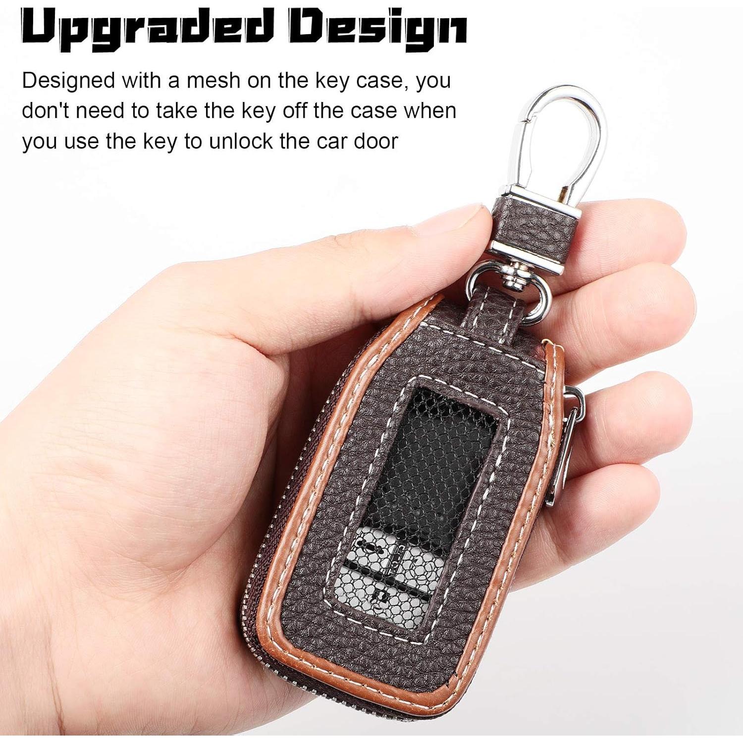 Funda de Llave de Coche Frienda 2 Piezas Cuero Marrón