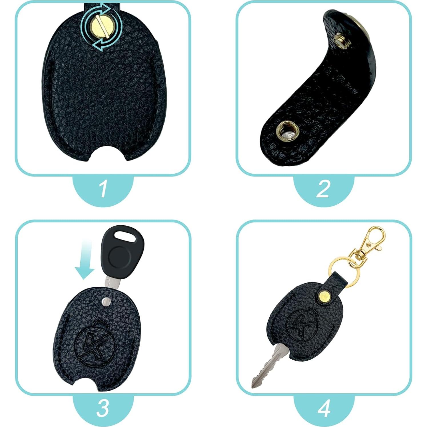 Funda de Llave de Cuero Suave KRSURERICHER Negra para Llaves Rotas