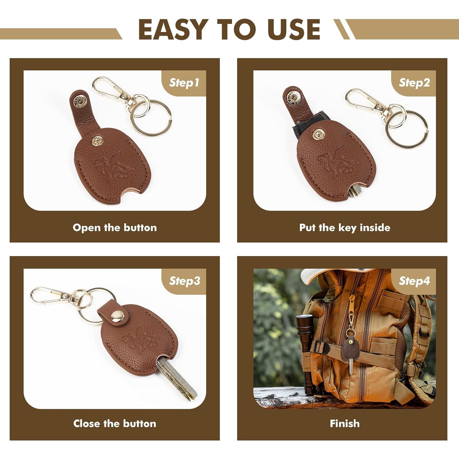 Funda de Llave de Coche KARENSKEYS 2 Piezas Cuero Unisex