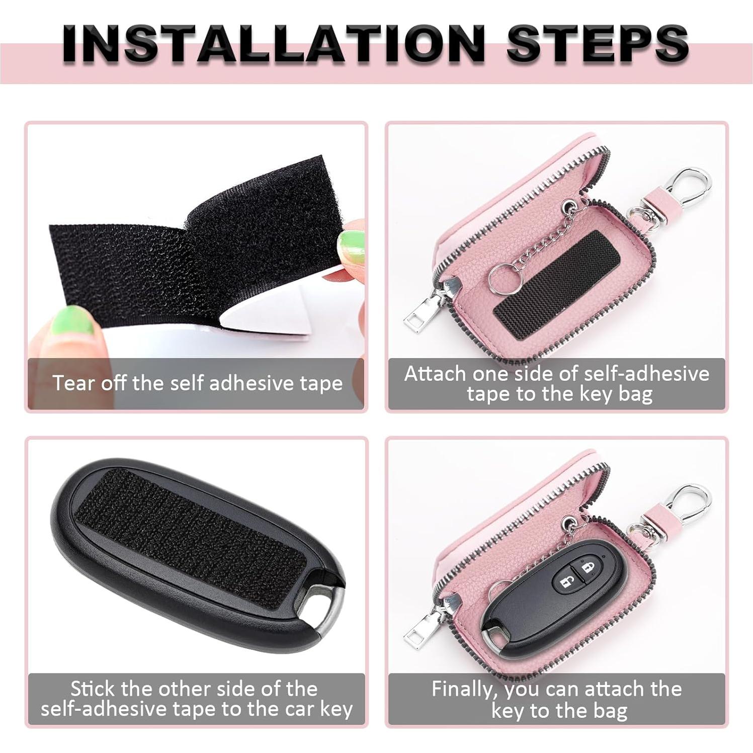 Funda de Llave de Auto vvag de Cuero Rosa, Universal y Premium