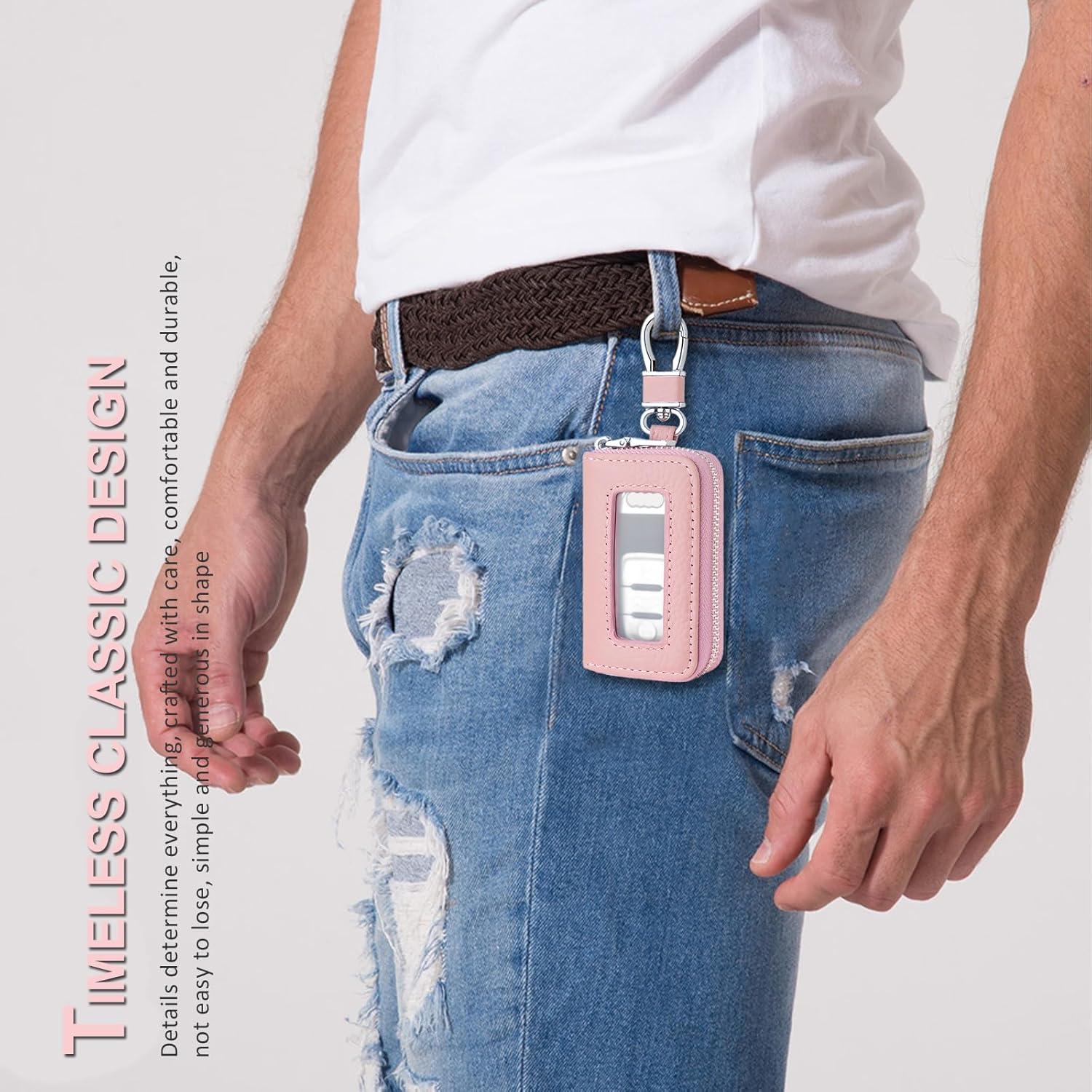 Funda de Llave de Auto vvag de Cuero Rosa, Universal y Premium