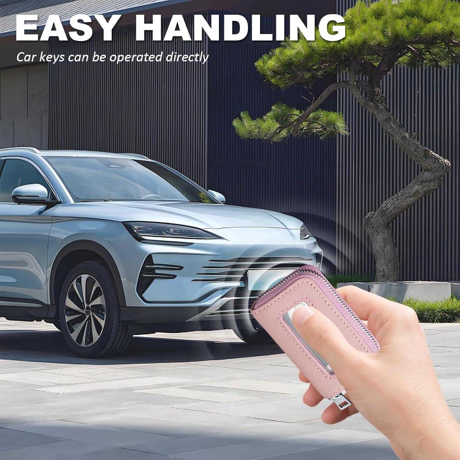 Funda de Llave de Auto vvag de Cuero Rosa, Universal y Premium
