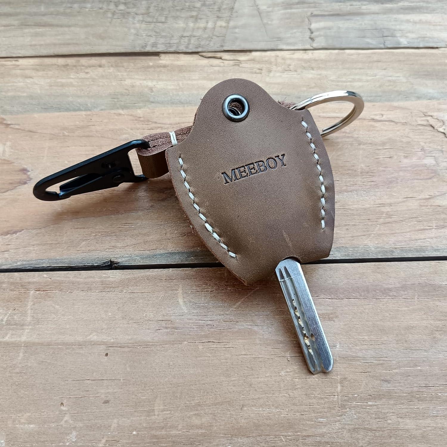 Funda de Llave de Coche de Cuero MEEBOY Marrón Hecha a Mano