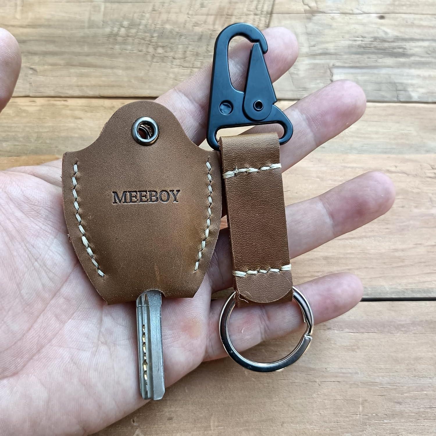 Funda de Llave de Coche de Cuero MEEBOY Marrón Hecha a Mano